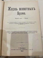 `Жизнь животных в трех томах` Альфред Брем. С.-Петербург, Типография Просвещение, 1902-1903 гг.