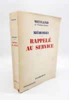 `Memoires Rappelé au service (Мемуары французского генерала Максима Вейгана)` Général Weygand (Генерал Вейганд). Paris, Published by Flammarion, 1939