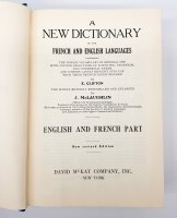 `A new dictionary of the french and english languages. Nouveau dictionnaire anglais-Francais et Francais-Anglais` E.Clifton J.McLaughlin (Э.Клифтон Дж.Маклафлин). New York, David McKAY company, [1929 г.]