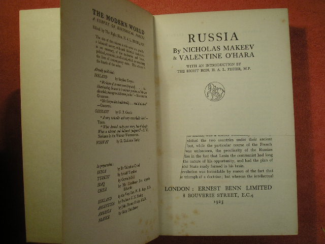 `RUSSIA` Makeev, Nicholas; & O'Hara, Valentine. London, 1925