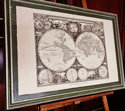 Антикварная гравюра: 
«Прекрасно сделанная репродукция карты Земли XVII века ( NOVA TOTIOS TERRARUM ORBIS TABULA AUCTORE F.DE.WIT )». Фредерик Мюллер (Frederik Muller), Амстердам, 1895 г.