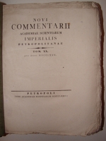 `Novi   Commentarii  academiae scientiarum imperialis (Записки Академии наук)` . 1775г. Санкт-Петербург