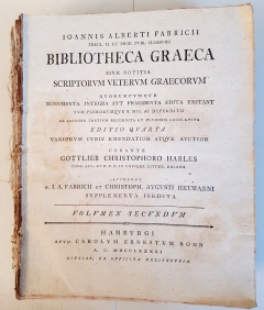 Bibliotheca graeca. (Библиотека Греческого Языка). Том 2. Hamburgi, 1791