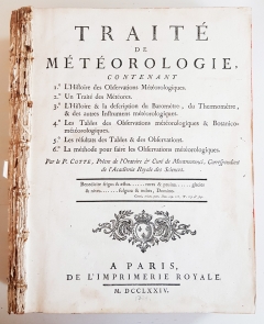 Traite de meteorologie (Трактат о метеорологии 1774 г.). A Paris, De L'Imprimeie Royale, M.DCCLXXIV (1774)