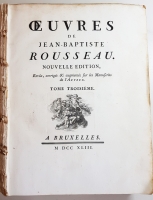 `Oeuvres de Jean-Baptiste Rousseau Tome 1, 2, 3` . A Bruxelles, MDCCXLIII (1743)