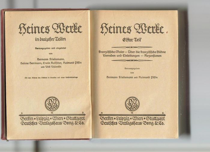 `Собрание сочинений в 13 томах.` Heines Werke.. Берлин, Лейпциг, Бонн, Штутгард. Год