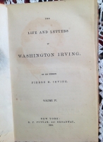 `The life and letters of Washington Irving (Жизнь и письма Вашингтона Ирвинга). 4 тома.` Pierre M. Irving. New York,  1864