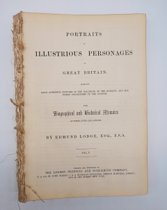 Антикварная книга: 
«Portraits of Illustrious Personages of Great Britain with biographical and historical memoirs. Vol. V». Edmund Lodge. The London printing and publishing company, London and New York