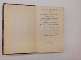 `Исследования кельтских истоков (Recherches sur les origines celtiques, principalement sur celles du Bugey)` Бакон-Такон, Пьер Жан-Жак (Par Pierre J.J.Bacon-Tacon). Париж, 1808 г.