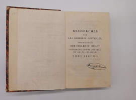 `Исследования кельтских истоков (Recherches sur les origines celtiques, principalement sur celles du Bugey)` Бакон-Такон, Пьер Жан-Жак (Par Pierre J.J.Bacon-Tacon). Париж, 1808 г.