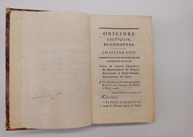 `Исследования кельтских истоков (Recherches sur les origines celtiques, principalement sur celles du Bugey)` Бакон-Такон, Пьер Жан-Жак (Par Pierre J.J.Bacon-Tacon). Париж, 1808 г.