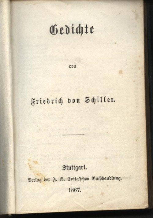 `Gedichte` шиллер?. 1867